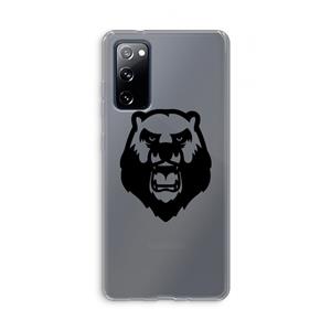 CaseCompany Angry Bear (black): Samsung Galaxy S20 FE / S20 FE 5G Transparant Hoesje
