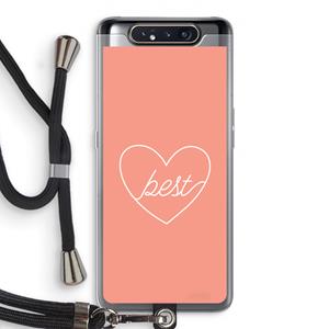 CaseCompany Best heart: Samsung Galaxy A80 Transparant Hoesje met koord