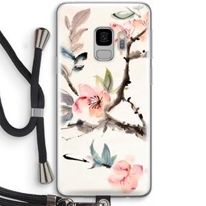 CaseCompany Japanse bloemen: Samsung Galaxy S9 Transparant Hoesje met koord