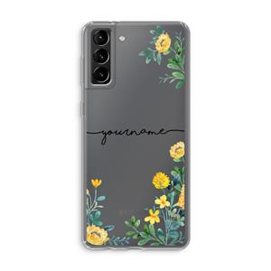 CaseCompany Gele bloemen: Samsung Galaxy S21 Plus Transparant Hoesje