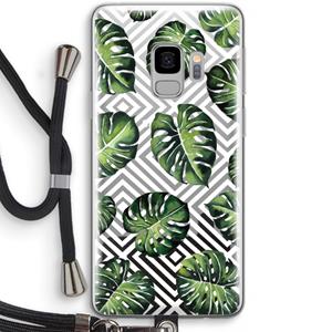 CaseCompany Geometrische jungle: Samsung Galaxy S9 Transparant Hoesje met koord