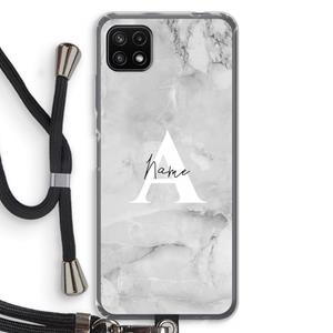 CaseCompany Ivory Marble: Samsung Galaxy A22 5G Transparant Hoesje met koord