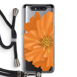 CaseCompany Orange Ellila flower: Samsung Galaxy A80 Transparant Hoesje met koord