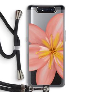 CaseCompany Pink Ellila Flower: Samsung Galaxy A80 Transparant Hoesje met koord