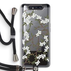 CaseCompany Blossoming spring: Samsung Galaxy A80 Transparant Hoesje met koord