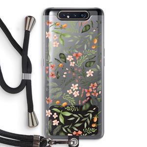 CaseCompany Sweet little flowers: Samsung Galaxy A80 Transparant Hoesje met koord