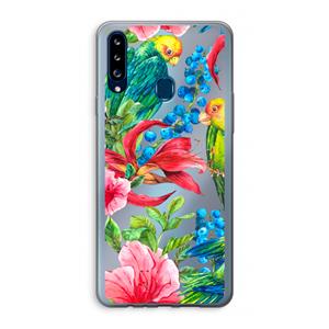 CaseCompany Papegaaien: Samsung Galaxy A20s Transparant Hoesje