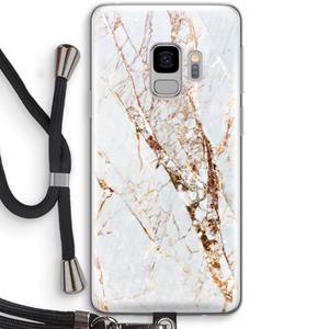 CaseCompany Goud marmer: Samsung Galaxy S9 Transparant Hoesje met koord