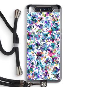 CaseCompany Hibiscus Flowers: Samsung Galaxy A80 Transparant Hoesje met koord