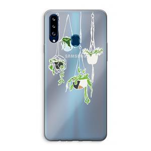 CaseCompany Hang In There: Samsung Galaxy A20s Transparant Hoesje
