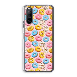 CaseCompany Pink donuts: Sony Xperia 10 III Transparant Hoesje