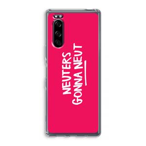 CaseCompany Neuters (roze): Sony Xperia 5 Transparant Hoesje