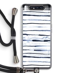 CaseCompany Ink Stripes: Samsung Galaxy A80 Transparant Hoesje met koord