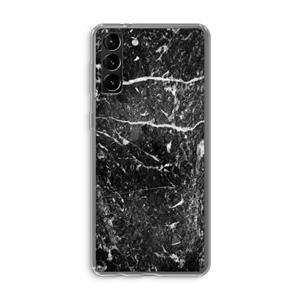 CaseCompany Zwart marmer: Samsung Galaxy S21 Plus Transparant Hoesje