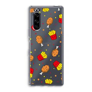 CaseCompany Chicken 'n Fries: Sony Xperia 5 Transparant Hoesje