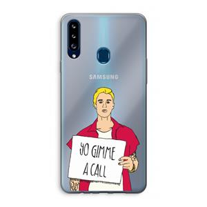 CaseCompany Gimme a call: Samsung Galaxy A20s Transparant Hoesje