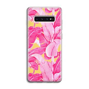 CaseCompany Pink Banana: Samsung Galaxy S10 4G Transparant Hoesje