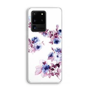 CaseCompany Waterverf bloemen: Samsung Galaxy S20 Ultra Transparant Hoesje