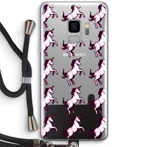 CaseCompany Musketon Unicorn: Samsung Galaxy S9 Transparant Hoesje met koord