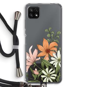 CaseCompany Floral bouquet: Samsung Galaxy A22 5G Transparant Hoesje met koord