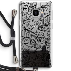 CaseCompany Vexx Black City : Samsung Galaxy S9 Transparant Hoesje met koord