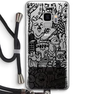 CaseCompany Vexx Black Mixtape: Samsung Galaxy S9 Transparant Hoesje met koord