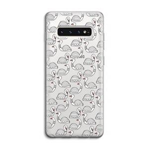 CaseCompany Zwanen: Samsung Galaxy S10 4G Transparant Hoesje