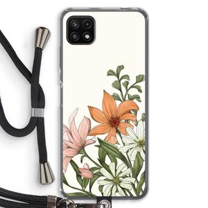 CaseCompany Floral bouquet: Samsung Galaxy A22 5G Transparant Hoesje met koord