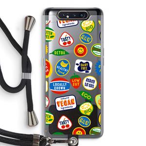 CaseCompany Fruitsticker: Samsung Galaxy A80 Transparant Hoesje met koord