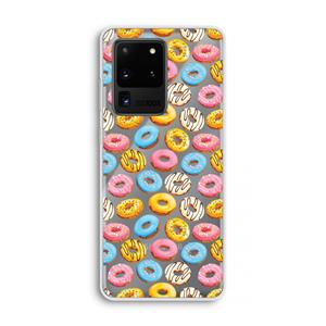 CaseCompany Pink donuts: Samsung Galaxy S20 Ultra Transparant Hoesje