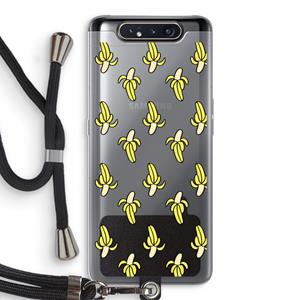 CaseCompany Bananas: Samsung Galaxy A80 Transparant Hoesje met koord