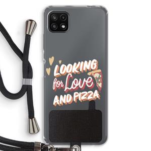 CaseCompany Pizza is the answer: Samsung Galaxy A22 5G Transparant Hoesje met koord