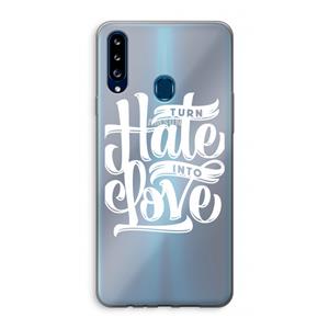CaseCompany Turn hate into love: Samsung Galaxy A20s Transparant Hoesje