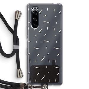 CaseCompany Hipster stripes: Sony Xperia 5 Transparant Hoesje met koord