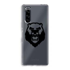 CaseCompany Angry Bear (black): Sony Xperia 5 Transparant Hoesje