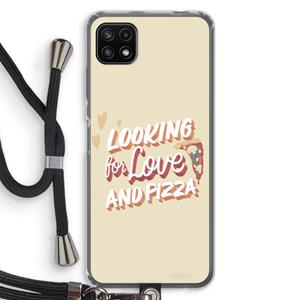 CaseCompany Pizza is the answer: Samsung Galaxy A22 5G Transparant Hoesje met koord