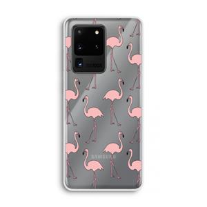CaseCompany Anything Flamingoes: Samsung Galaxy S20 Ultra Transparant Hoesje
