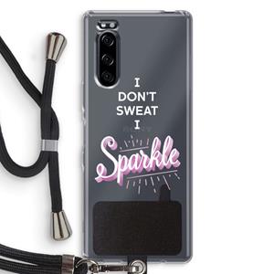 CaseCompany Sparkle quote: Sony Xperia 5 Transparant Hoesje met koord