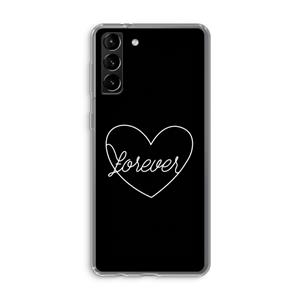 CaseCompany Forever heart black: Samsung Galaxy S21 Plus Transparant Hoesje