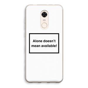 CaseCompany Alone: Xiaomi Redmi 5 Transparant Hoesje