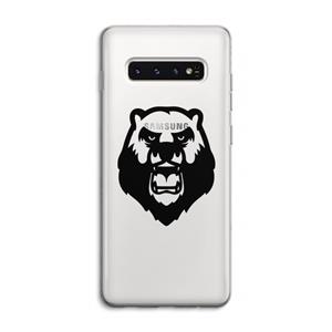 CaseCompany Angry Bear (black): Samsung Galaxy S10 4G Transparant Hoesje