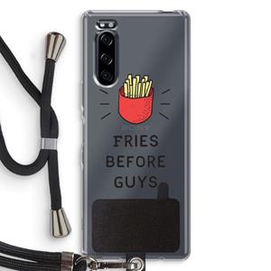 CaseCompany Fries before guys: Sony Xperia 5 Transparant Hoesje met koord