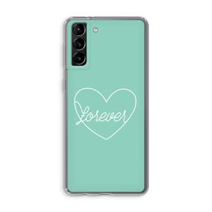CaseCompany Forever heart pastel: Samsung Galaxy S21 Plus Transparant Hoesje