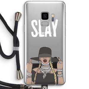 CaseCompany Slay All Day: Samsung Galaxy S9 Transparant Hoesje met koord