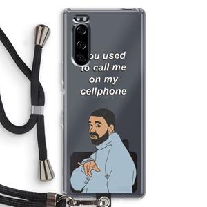 CaseCompany Hotline bling: Sony Xperia 5 Transparant Hoesje met koord