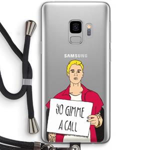 CaseCompany Gimme a call: Samsung Galaxy S9 Transparant Hoesje met koord