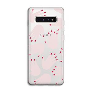 CaseCompany Hands pink: Samsung Galaxy S10 4G Transparant Hoesje