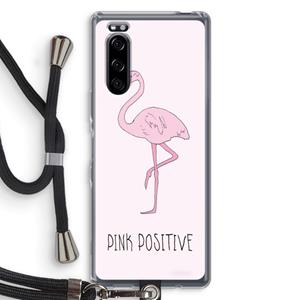 CaseCompany Pink positive: Sony Xperia 5 Transparant Hoesje met koord