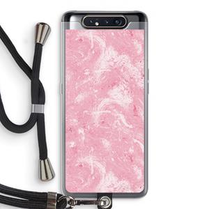 CaseCompany Abstract Painting Pink: Samsung Galaxy A80 Transparant Hoesje met koord