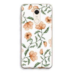 CaseCompany Peachy flowers: Xiaomi Redmi 5 Transparant Hoesje